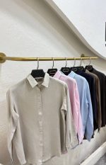 شومیز سیلک یقه مردانه - Image 2